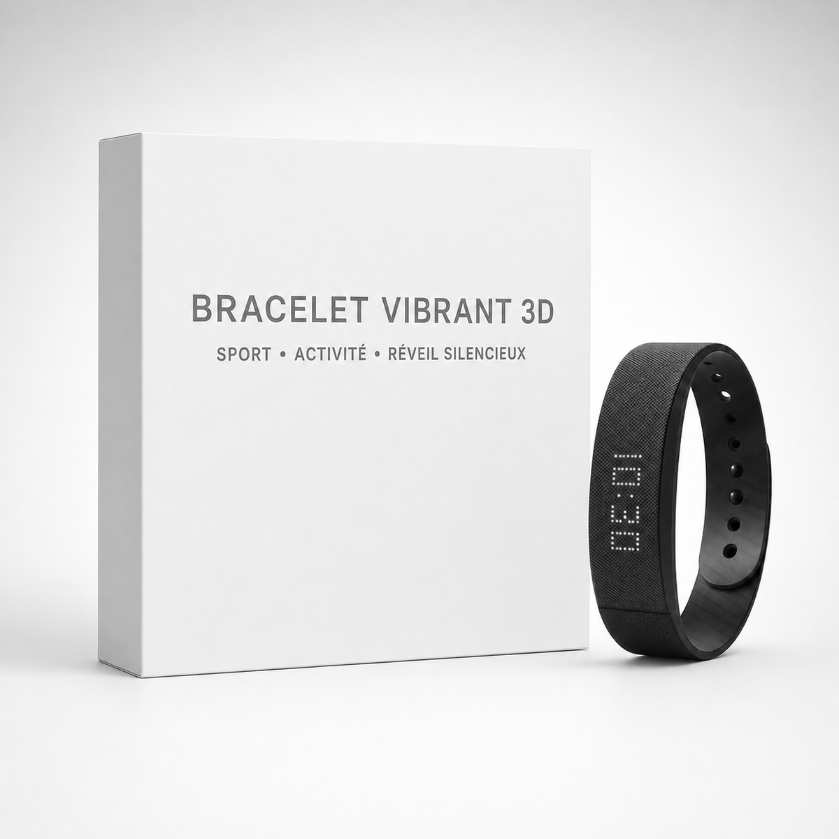 Bracelet Vibrant 3D - Réveil Silencieux & Suivi d’Activité